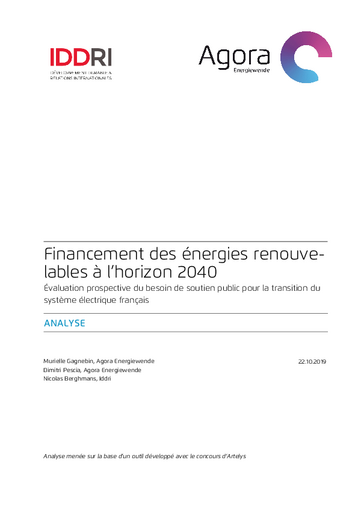 Évaluation prospective du besoin de soutien public pour la transition du
système électrique français